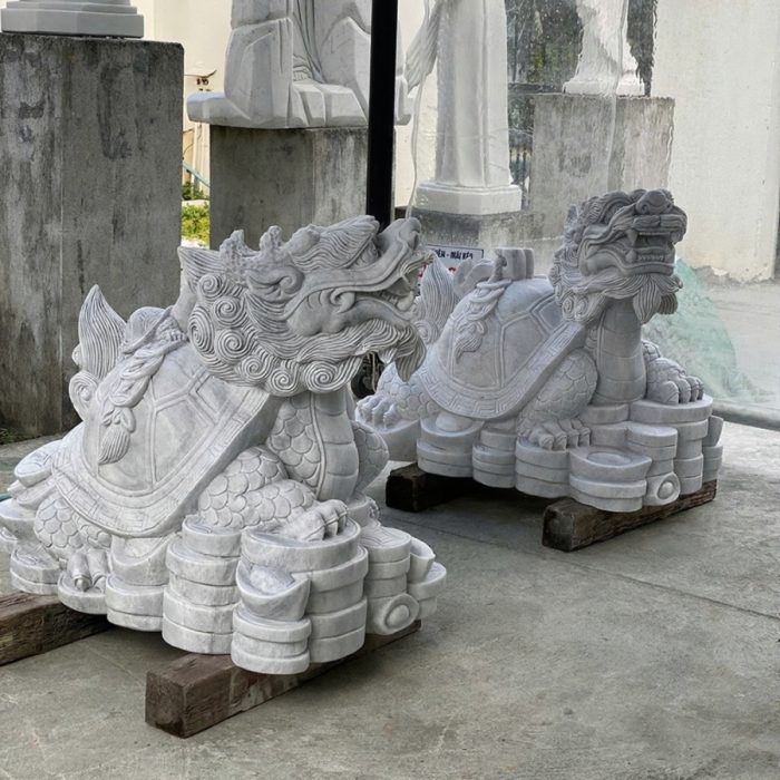 Tượng Long Quy Bằng Đá Xám điêu khắc